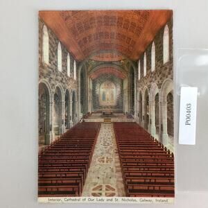 Interior Cathedral of Our Lady & St Nicholas Galway Ireland 1960s Postcard